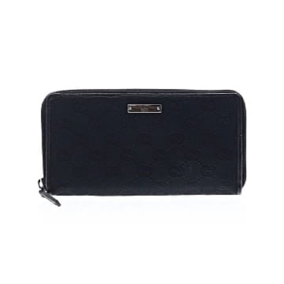 Gucci Handbags - Gucci Black Logo Plaque Zip Wallet